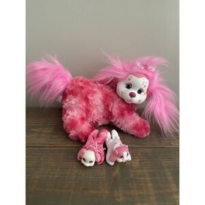 Hot Pink Puppy Surprise Mama and Three Puppies Plush Dogs w Stars & Glitter 2020